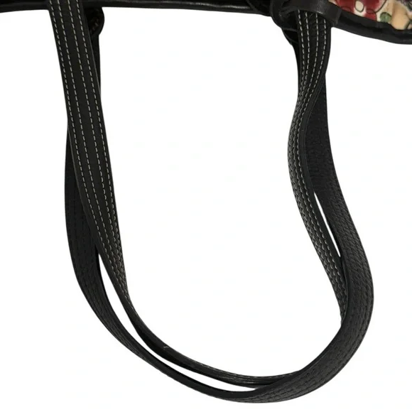 Brighton Straw w/Weaved Leather Floral Doodle Shoulder Bag - Picture 4 of 5